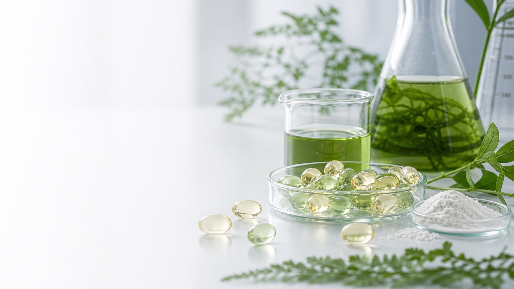 Vegan-oriented DHA algae oil softgel capsules with plant-based ingredients